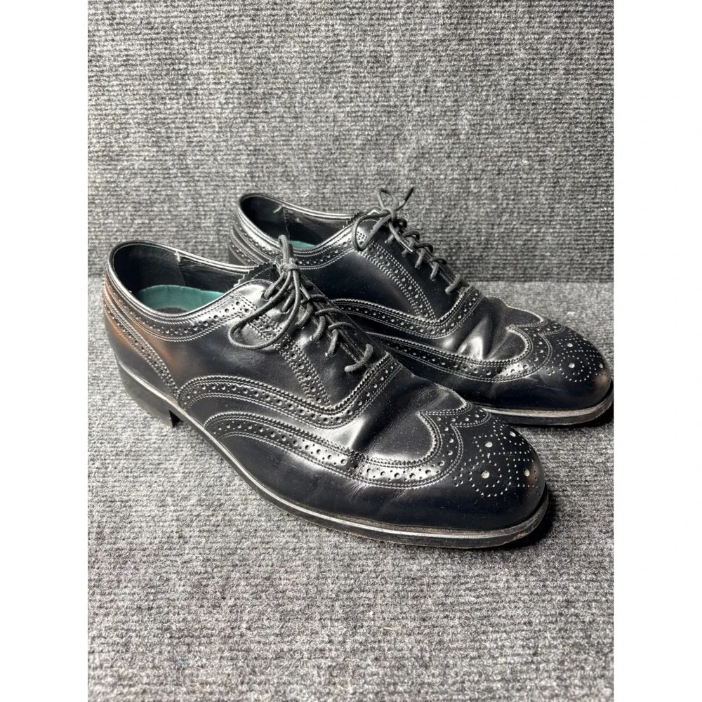 Florsheim Mens Black Leather Wingtip Oxford Brogue Dress Shoes D70018-FL 11 D